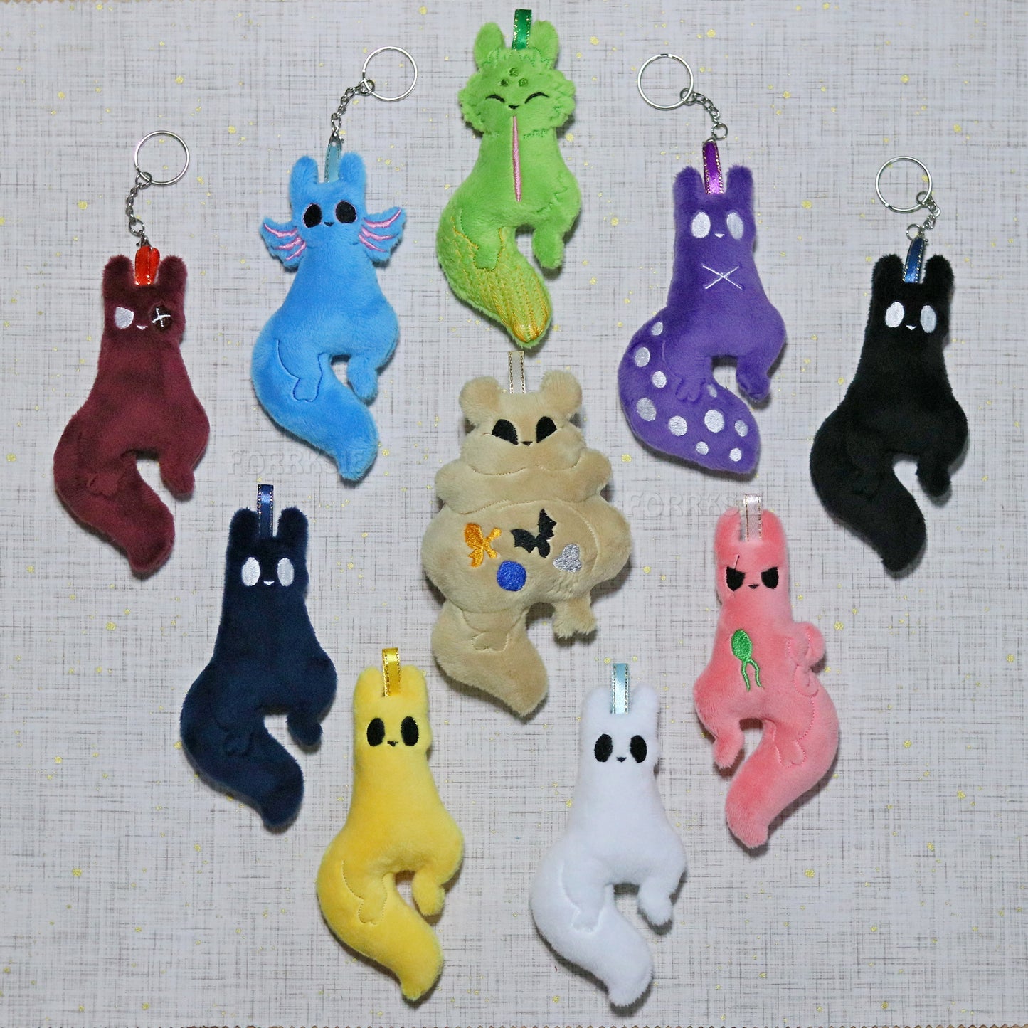 Charms Rain World, Slugcat keychains - READY TO SHIP